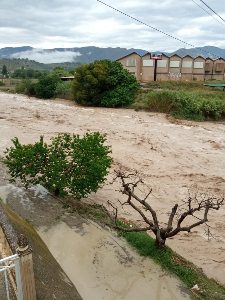 Crecida del río Argos a su paso por Caravaca de la Cruz