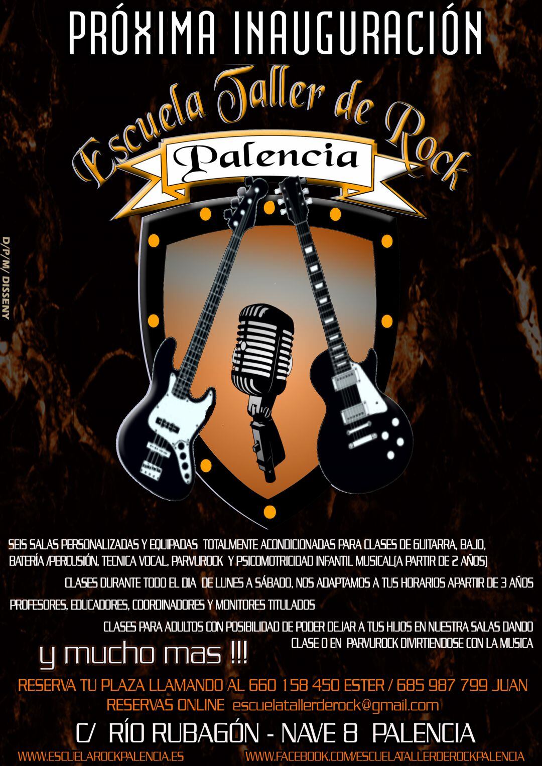 Cartel de la Escuela de Rock de Palencia