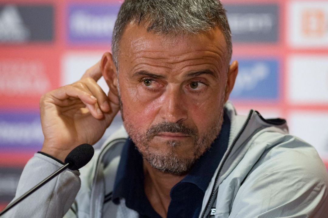 Luis Enrique, durante la rueda de prensa previa al partido frente a Suecia