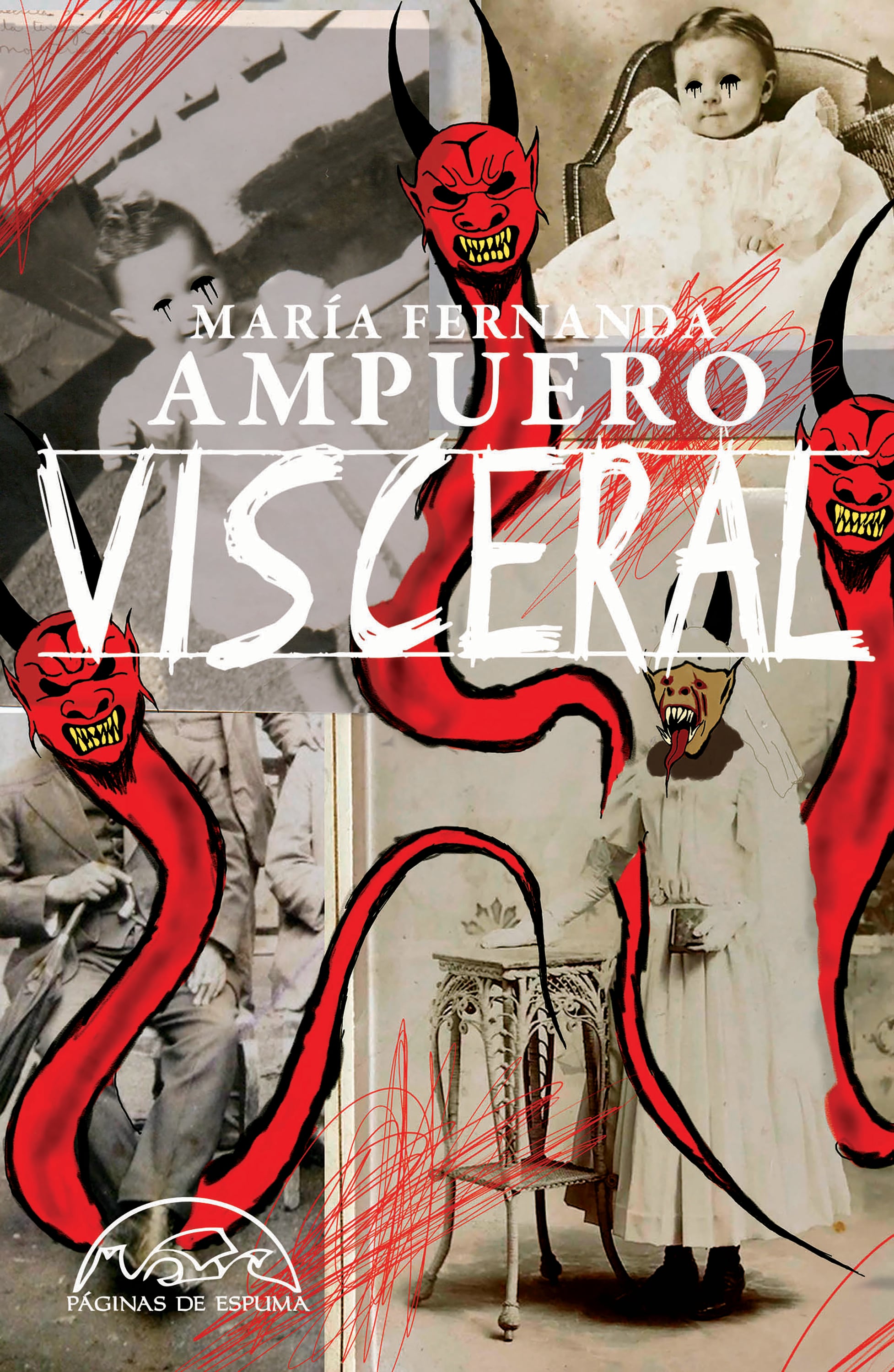 Cubierta de &#039;Visceral&#039;, de María Fernanda Ampuero. Con ilustraciones de Diego Moreno