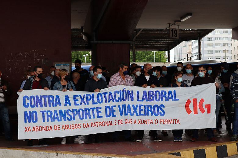 Protesta del sector del transporte (foto: CIG)