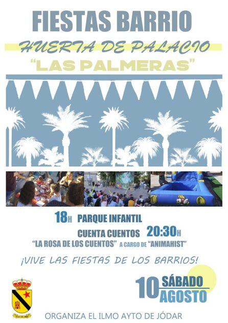 Cartel anunciador de las Fiestas en el Barrio del Huerto Palacio - Las Palmeras