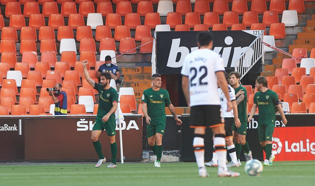 Imagen del partido entre ambos equipos en Mestalla la temporada pasada