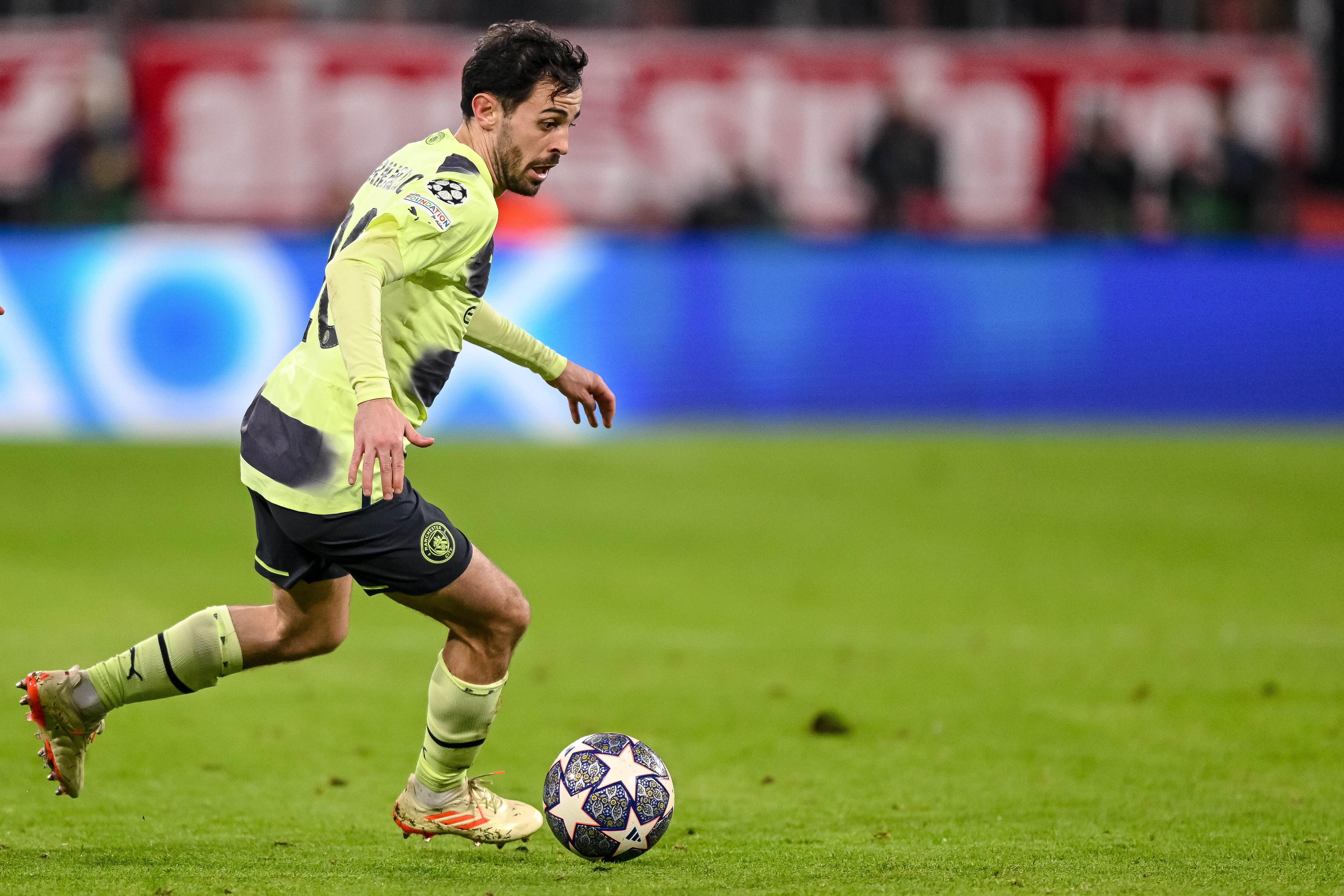 Bernardo Silva,m jugador del Manchester City, durante un partido contra el Bayern de Múnich