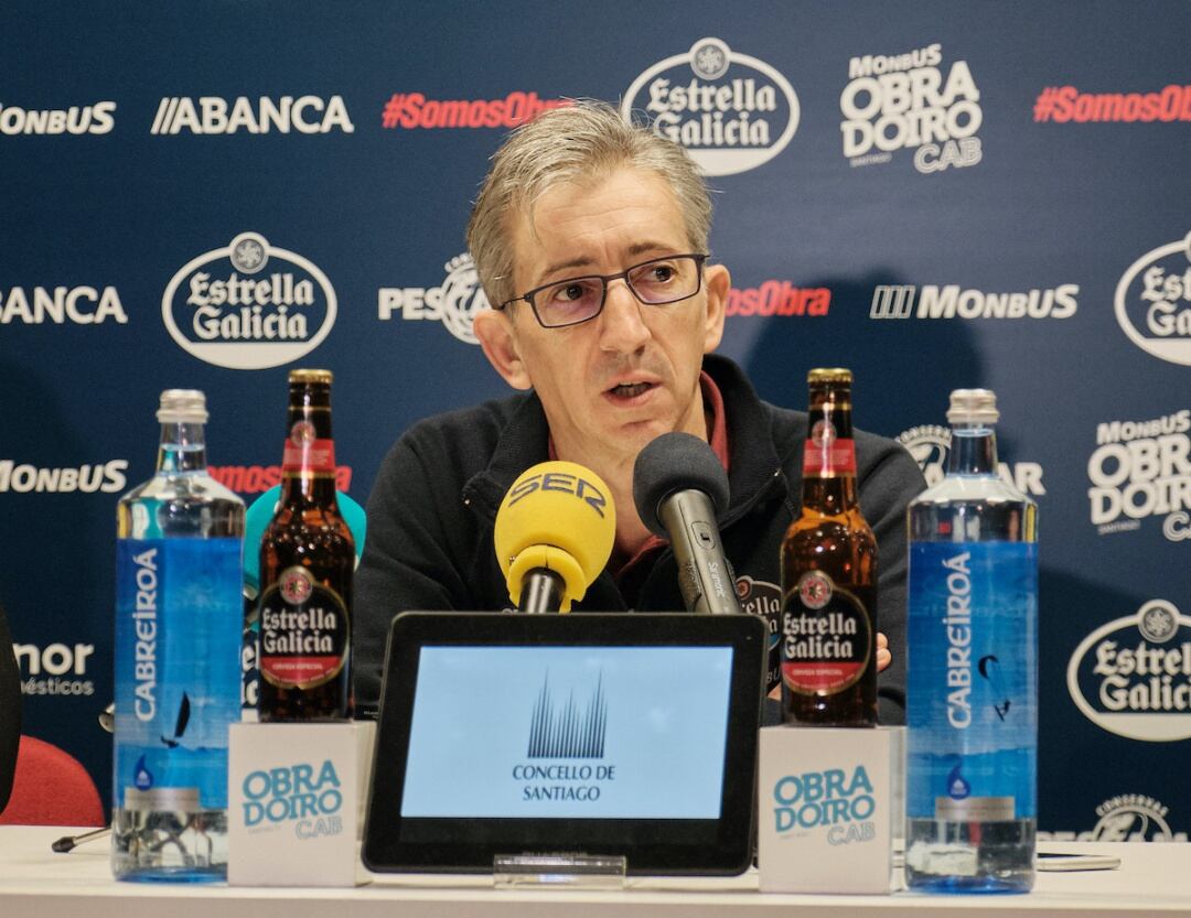 Moncho Fernández, en la rueda de prensa celebrada esta mañana en Sar