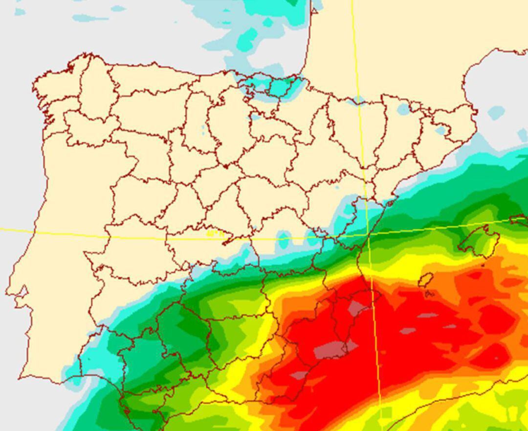 Alerta roja por lluvias en casi media provincia.