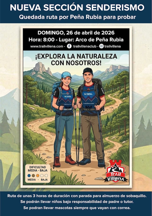 Cartel de la jornada de senderismo del domingo