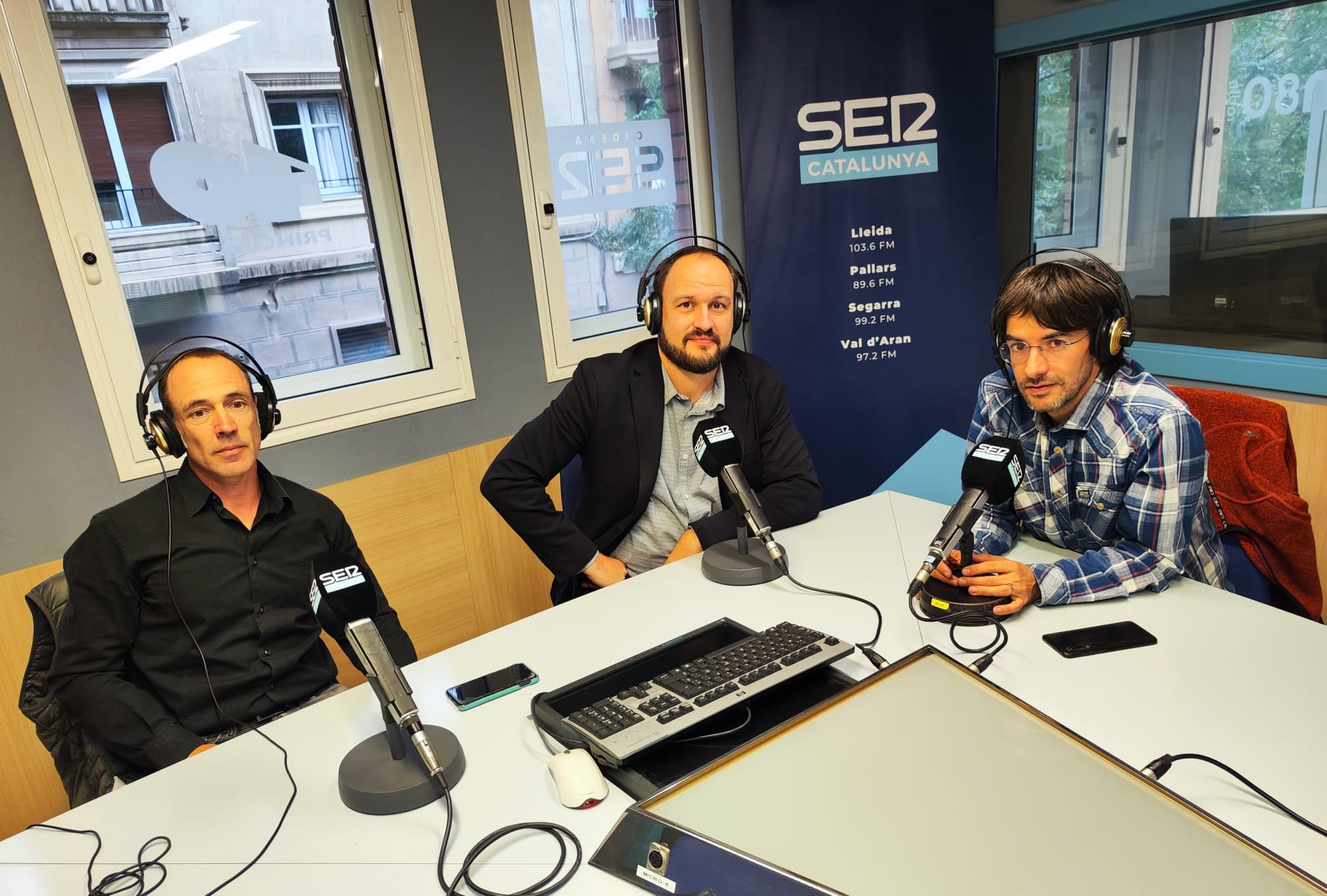 D'esquerra a dreta Àles Mases de Linyola; Marcel Pujol de Castellserà i Francesc Balcells, d'El Palau d'Anglesola. Foto: Maricel Benabarre.