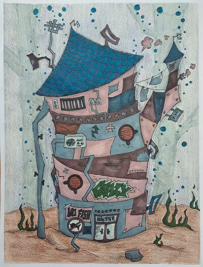 Sumergido, obra de María Lacoma. Foto: UNED Barbastro