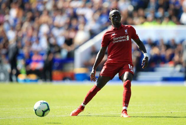 Sadio Mane of Liverpool passes the ball during the Premier League match between Leicester City and Liverpool FC at The King Power Stadium on September 1, 2018 in Leicester, United Kingdom.