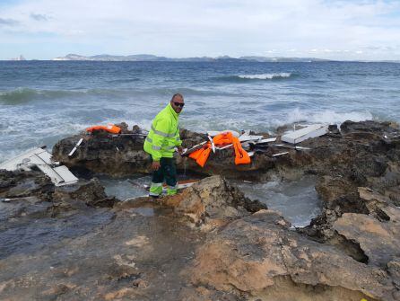 Imagen de los restos de una de las embarcaciones