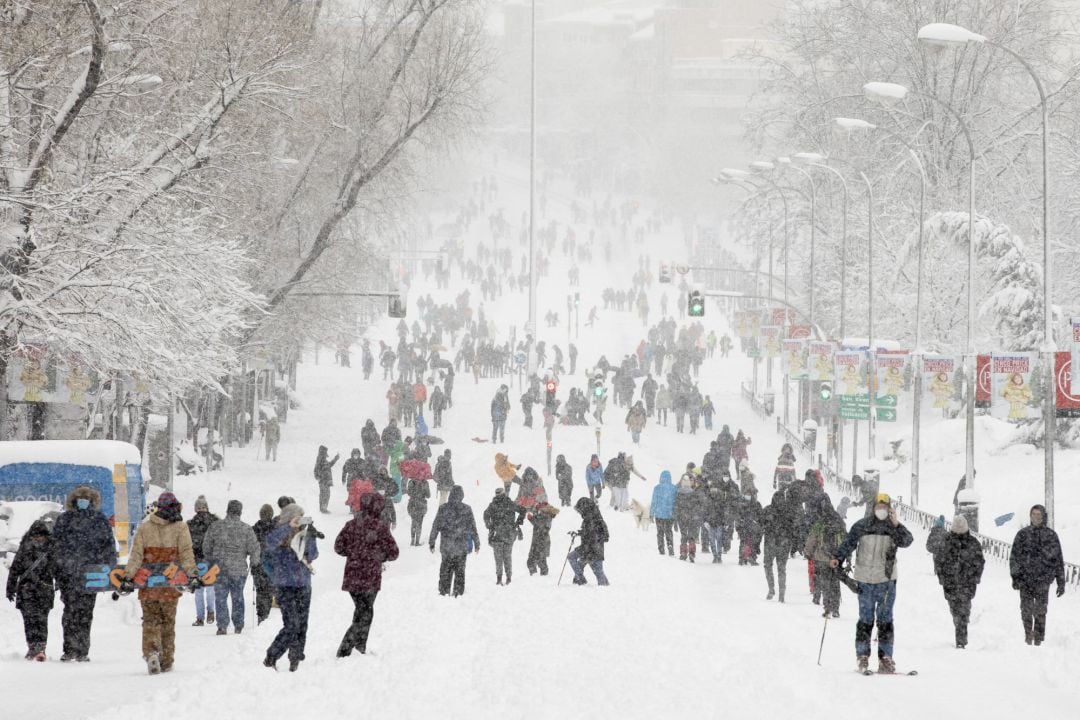 La nieve en el centro de Madrid. 