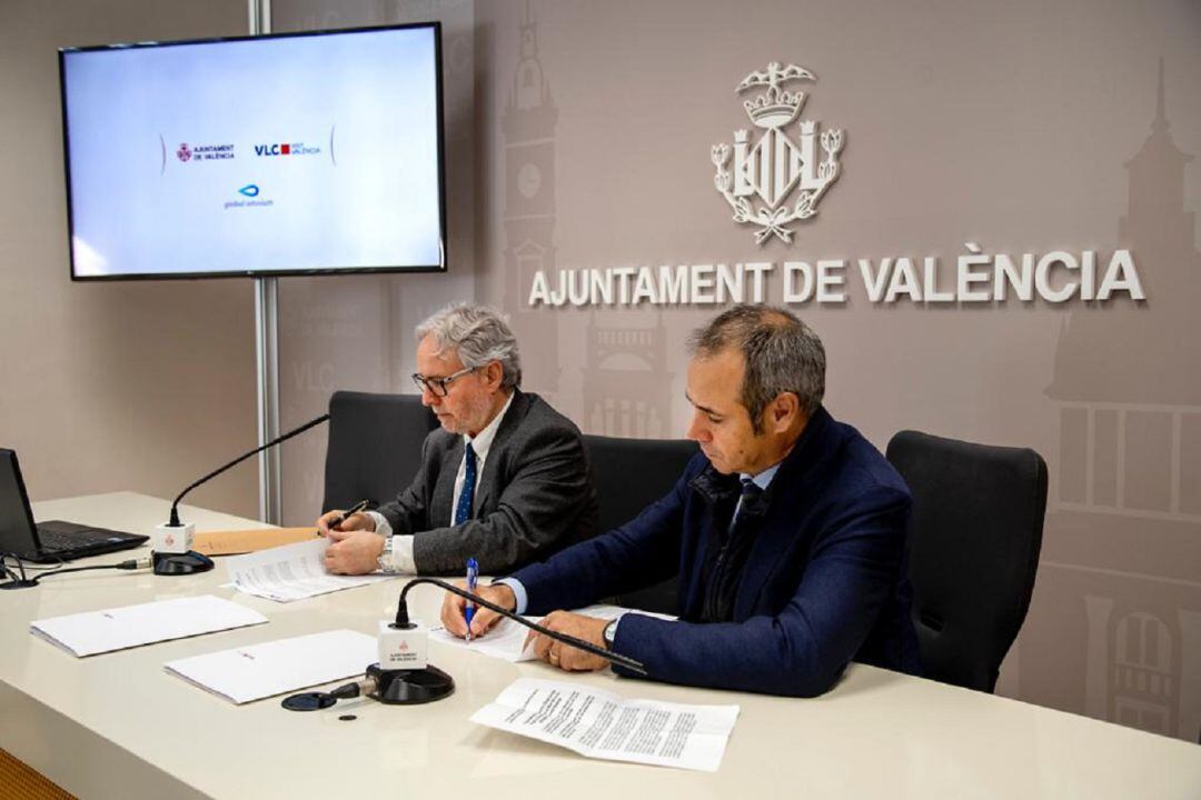 Emiliano García, concejal de Turismo de Ajuntament de València y Dionisio García Comín, CEO de Global Omnium