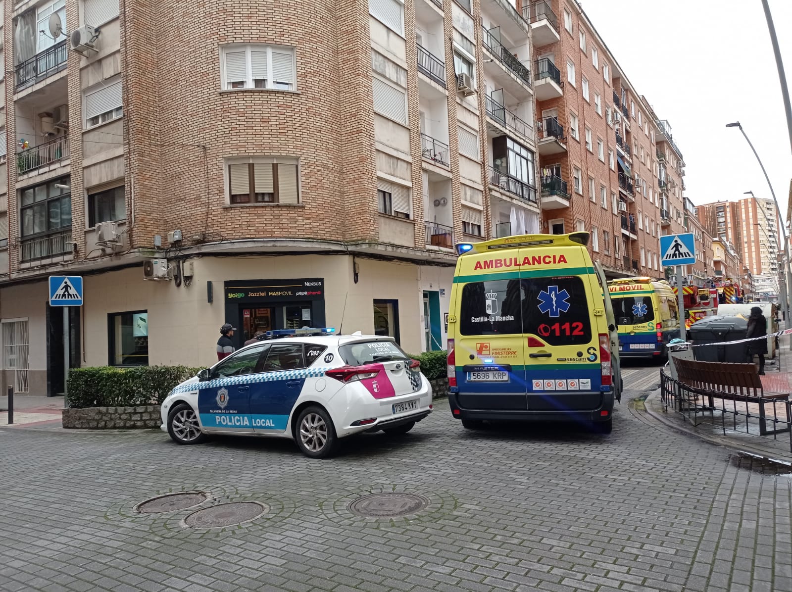Incendio en una vivienda en la calle Ángel del Alcázar, en Talavera de la Reina
