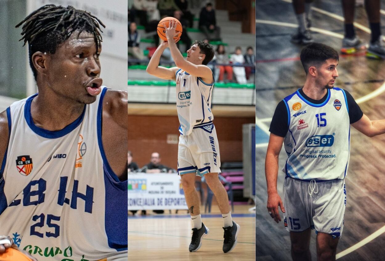 De izquierda a derecha, Marcos Taeño, Placide Nakidjim y Joaquín Molina. | Autoria de la imagen de Placide: Conrad Melià. Autoria de la imagen de Molina: Fotopik.es