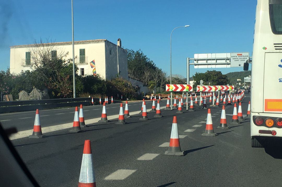 Imagen de la carretera de Santa Eulària.