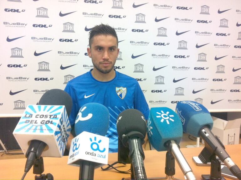Pedro Morales, en la sala de prensa del Estadio de Atletismo.