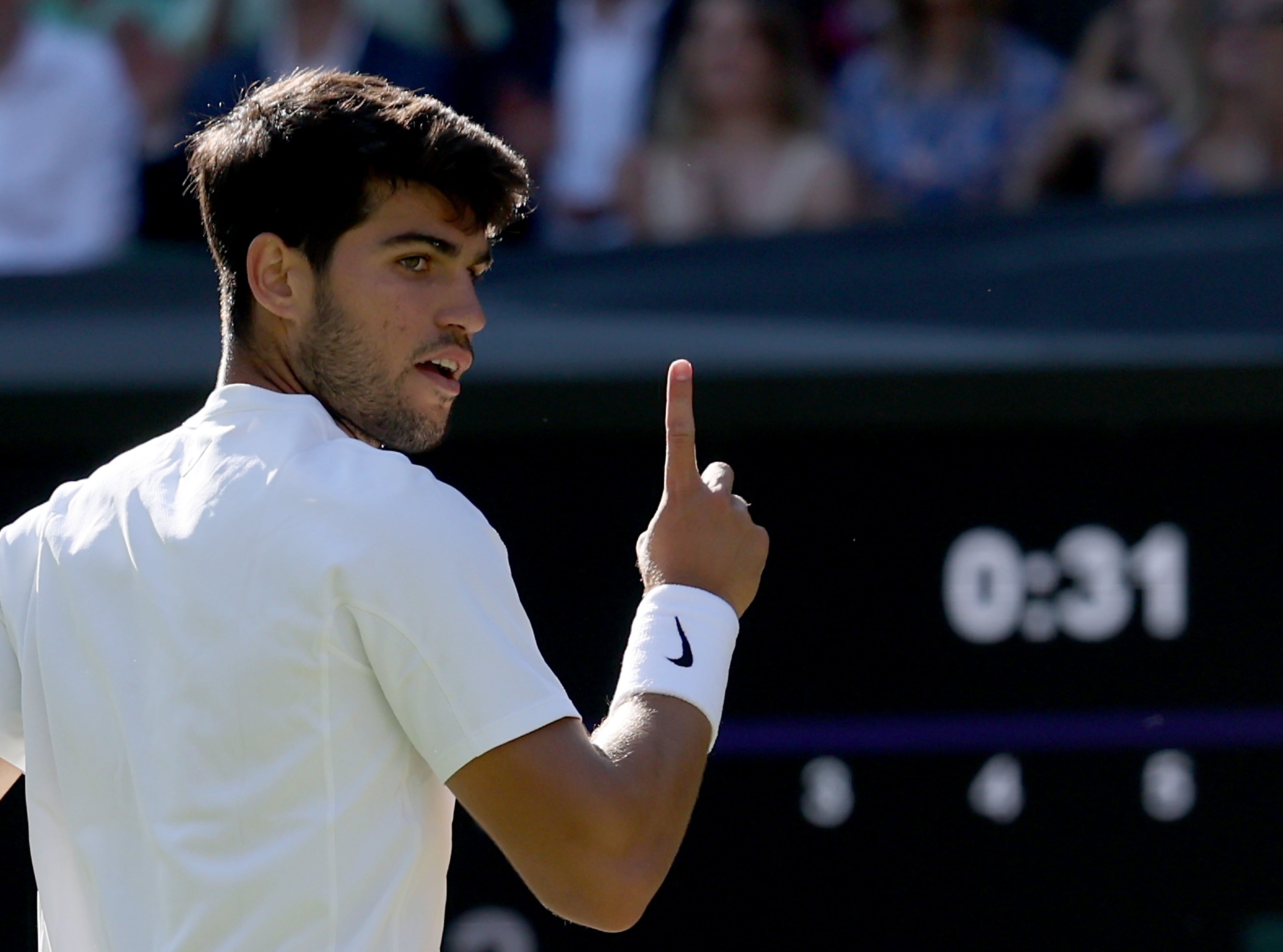 Carlos Alcaraz celebra un punto ante Cameron Norrie