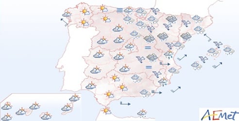 Pronóstico del tiempo para el domingo 21 de octubre.