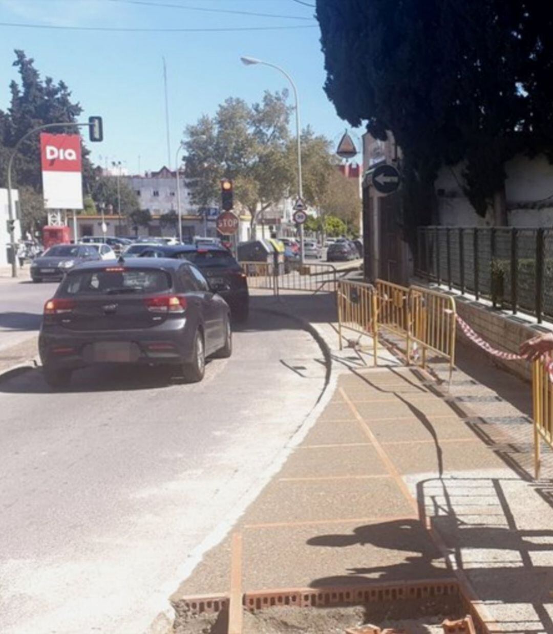 Una de las actuaciones en acerados de Jerez