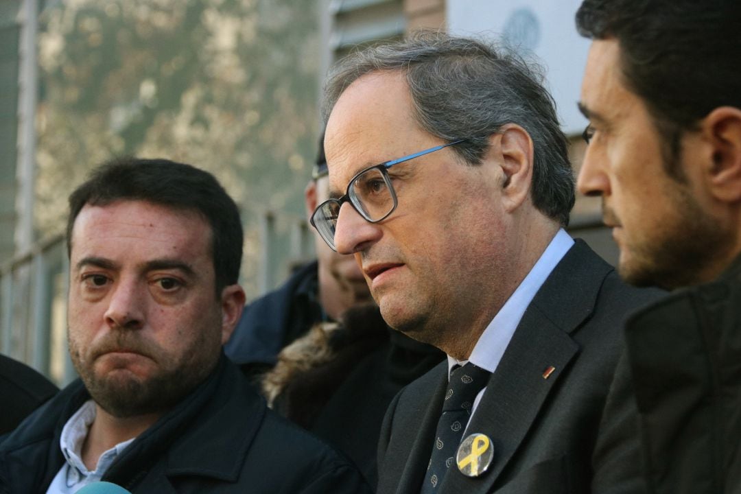 El president, Quim Torra, junto al alcalde de Badalona, Àlex Pastor, en una fotografía de archivo