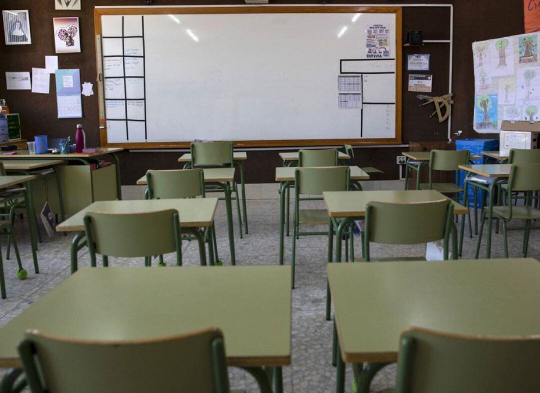 Un aula en cuarentena en Palencia