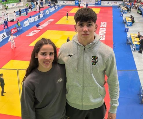 Jimena Martín y Carlos Martín del Club Judo Huesca