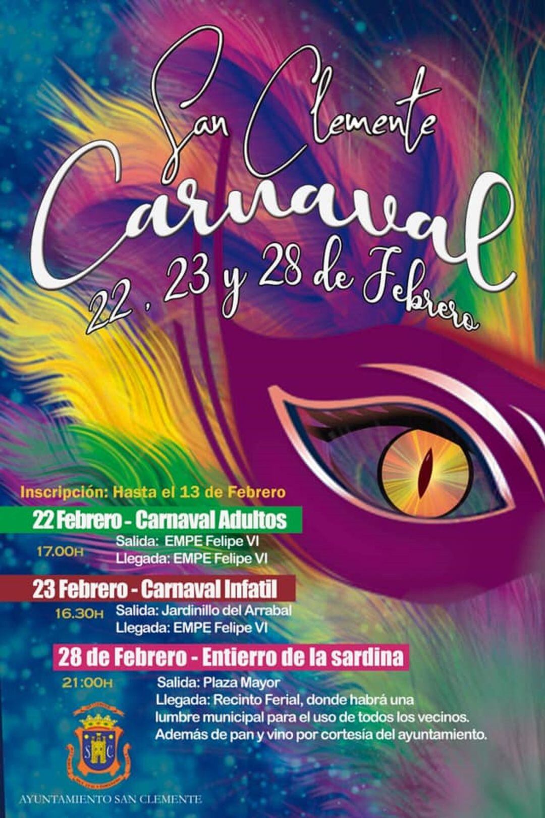 Cartel oficial del Carnaval de San Clemente 2020