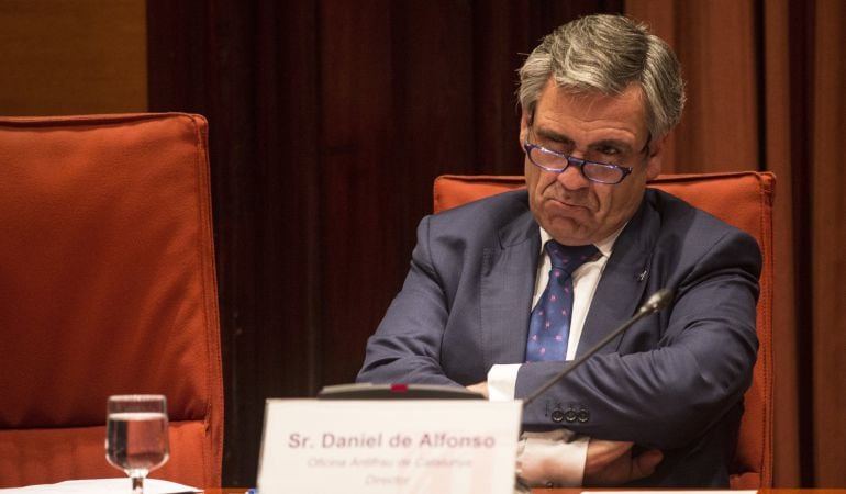 El director de la Oficina Antifraude de Cataluña, Daniel de Alfonso, durante su comparecencia en el Parlament.