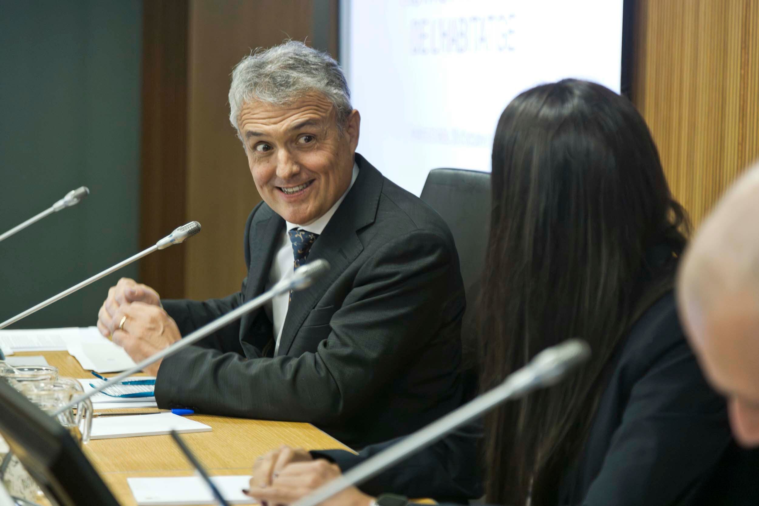 El president de l'Institut de l'Habitatge, Josep Maria Pla, en comissió al Consell General