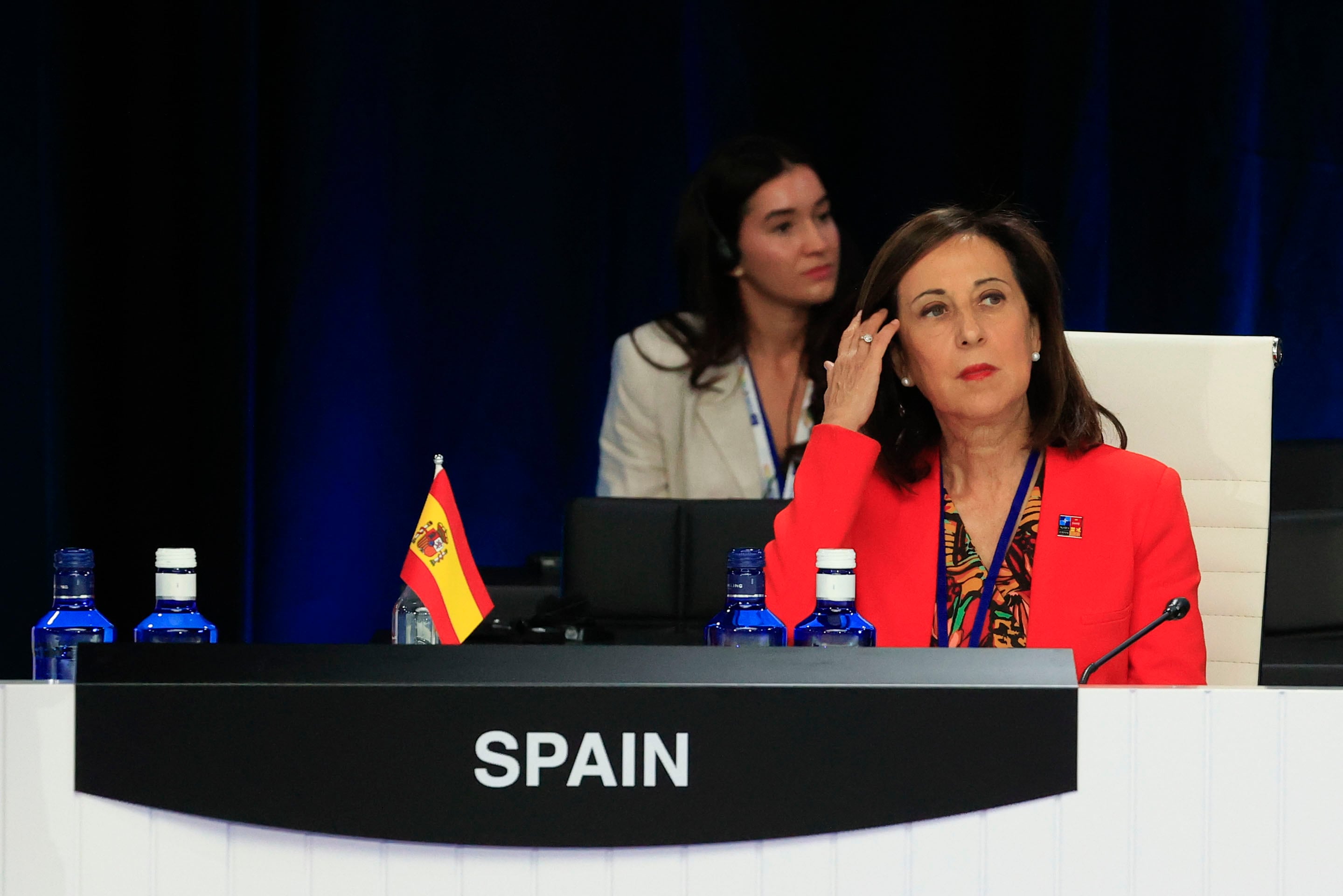 MADRID, 29/06/2022.- La ministra española de Defensa, Margarita Robles, durante la reunión mujeres ministras de Exteriores y Defensa dentro de la primera jornada de la cumbre de la OTAN que se celebra este miércoles en el recinto de Ifema, en Madrid. EFE/ZIPI ARAGON
