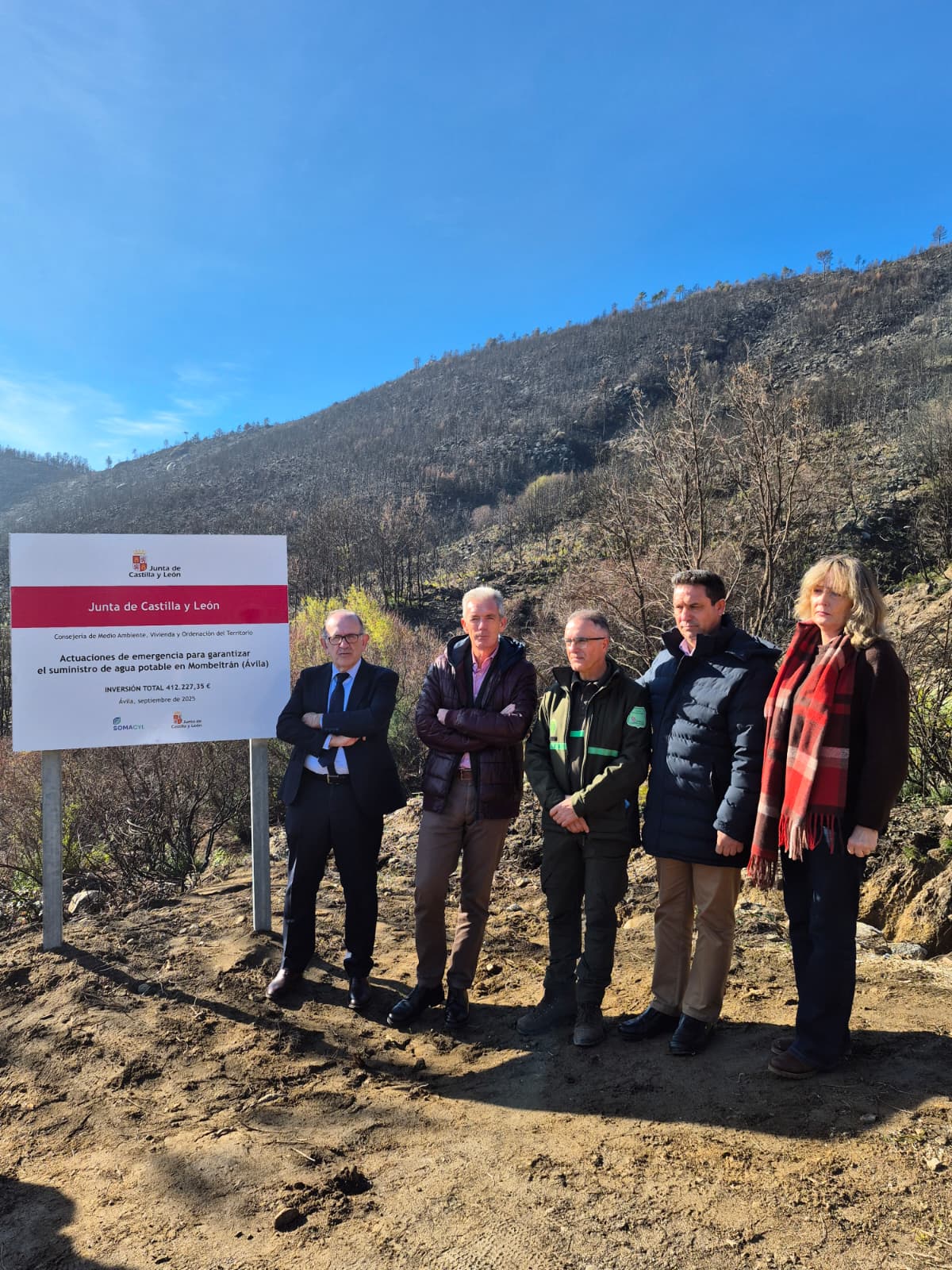 Visita a las obras para el suministro de agua en Mombeltrán./JCyL