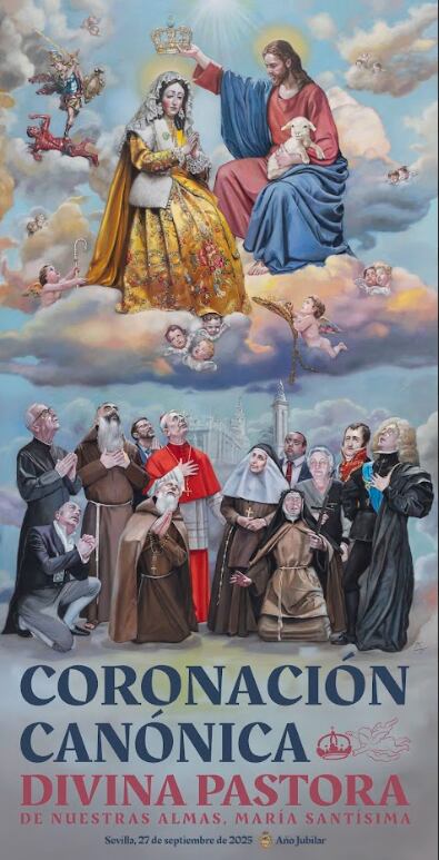 Detalle del cartel realizado por José Cabrera Lasso de la Vega para la Coronación Canónica de la Pastora de Santa Marina