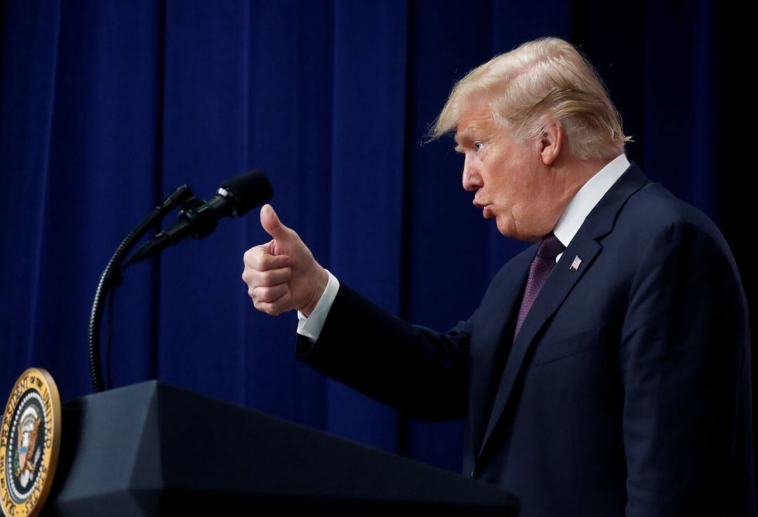 El presidente de los Estados Unidos, Donald Trump, durante una conferencia en la Casa Blanca.