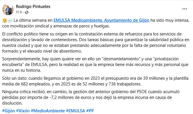 Publicación de Rodrigo Pintueles en sus redes sociales.