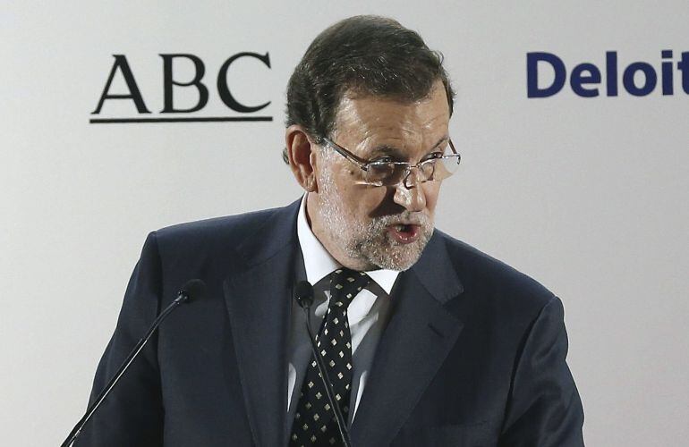 El presidente del Gobierno, Mariano Rajoy, durante su intervención en un almuerzo-coloquio del Foro ABC.