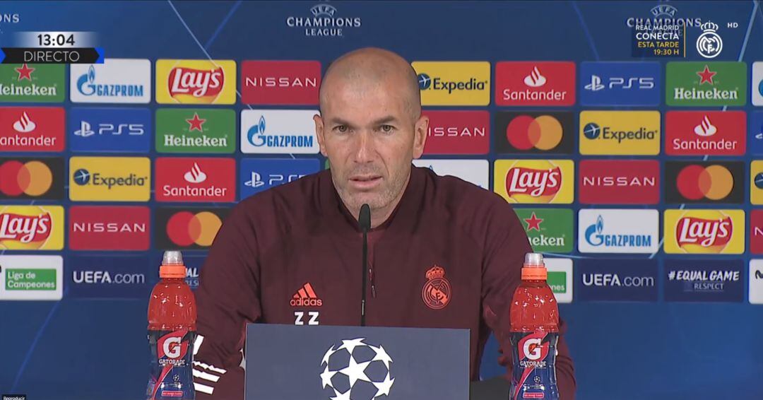 Zidane, entrenador del Real Madrid, en rueda de prensa. 