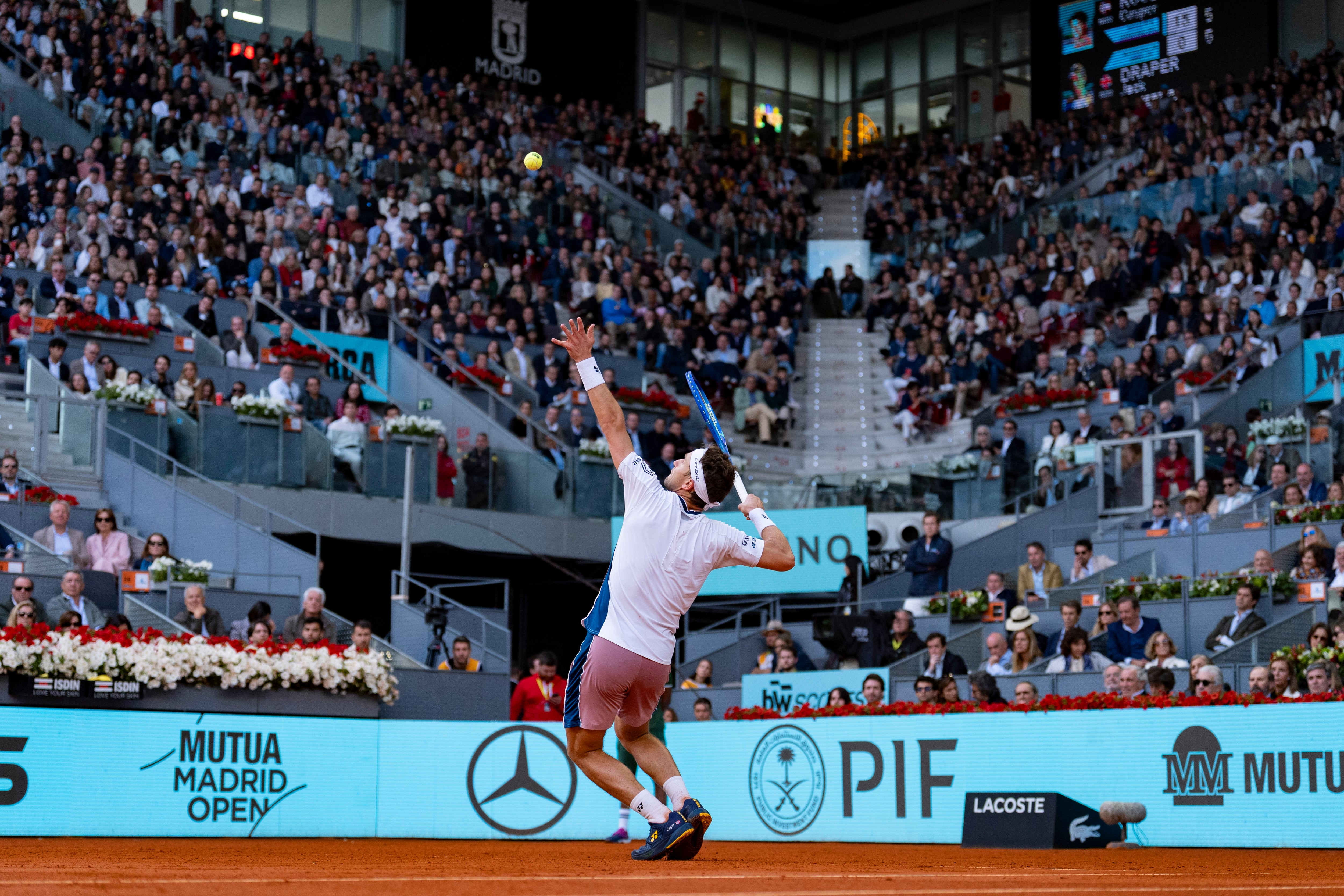 Casper Ruud juega un partido durante el Mutua Madrid Open