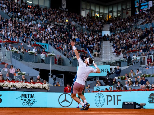 Casper Ruud juega un partido durante el Mutua Madrid Open