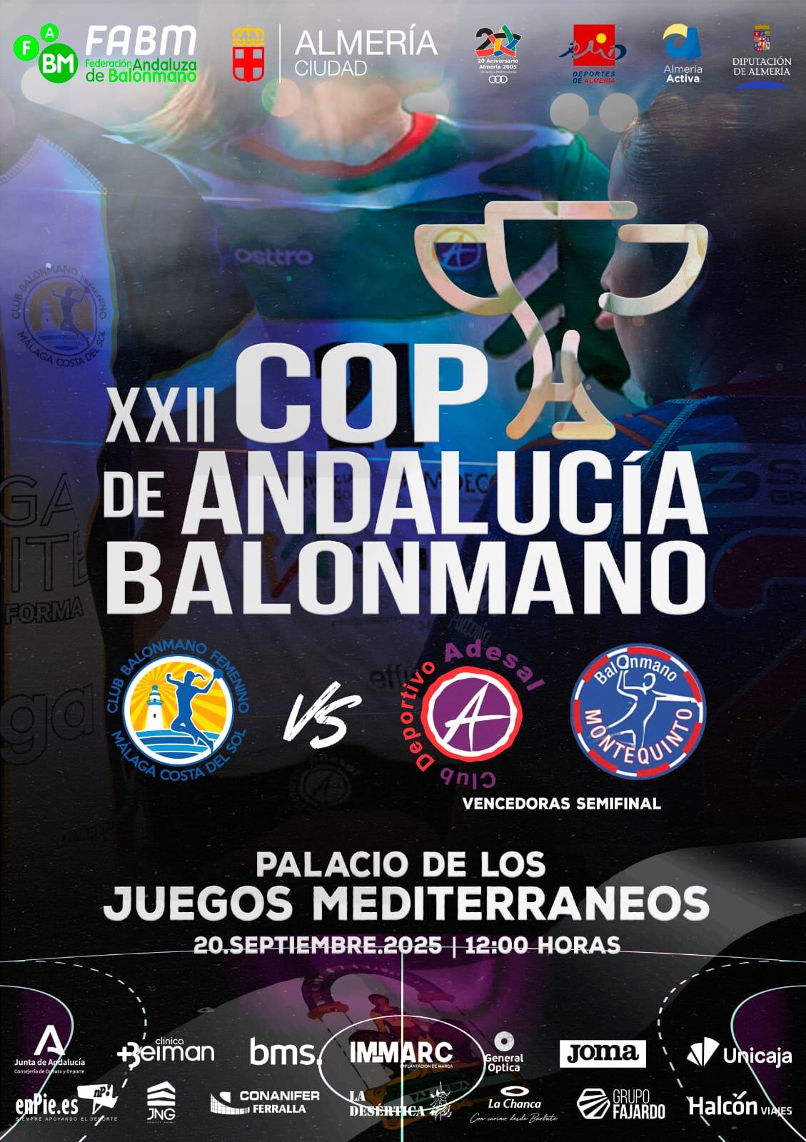Almería acogerá la final de la Copa de Andalucía de Balonmano Femenina el 20 de septiembre.