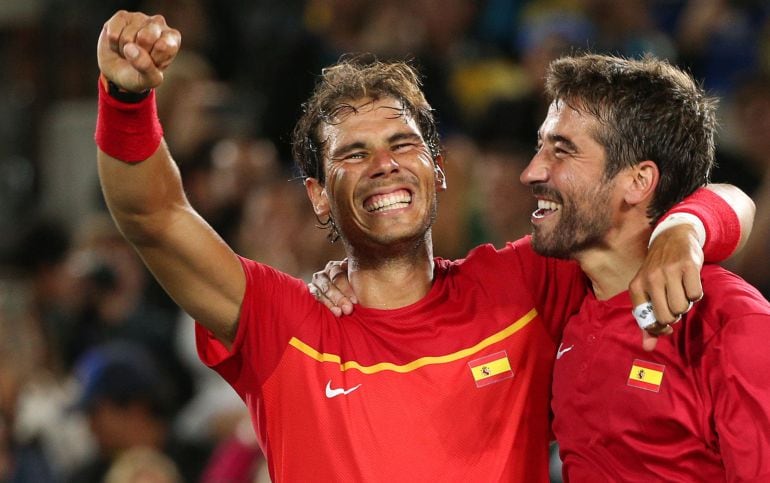 Nadal y Marc lloran de alegría en la victoria