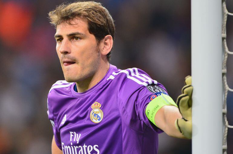 Iker Casillas, durante un partido con el Real Madrid