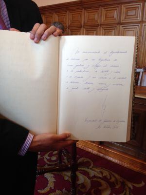 Dedicatoria de la Vicepresidenta a Palencia