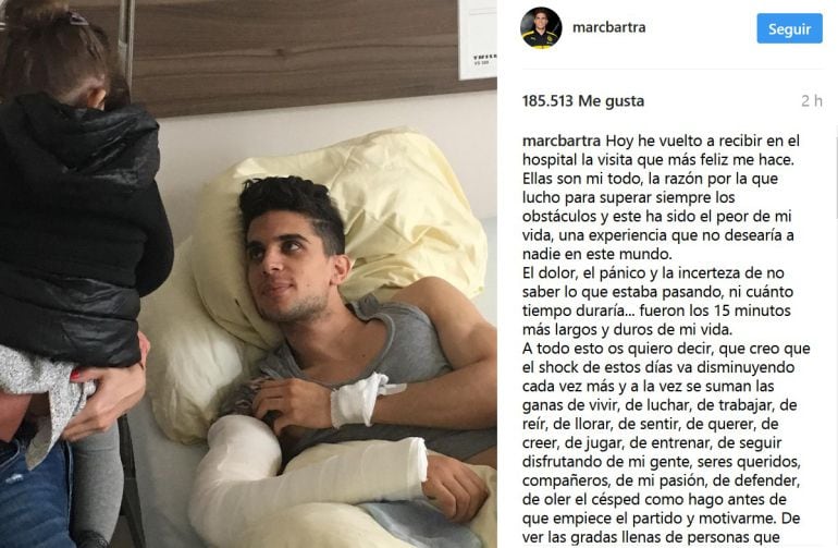 La emotiva carta de Bartra en Instragram