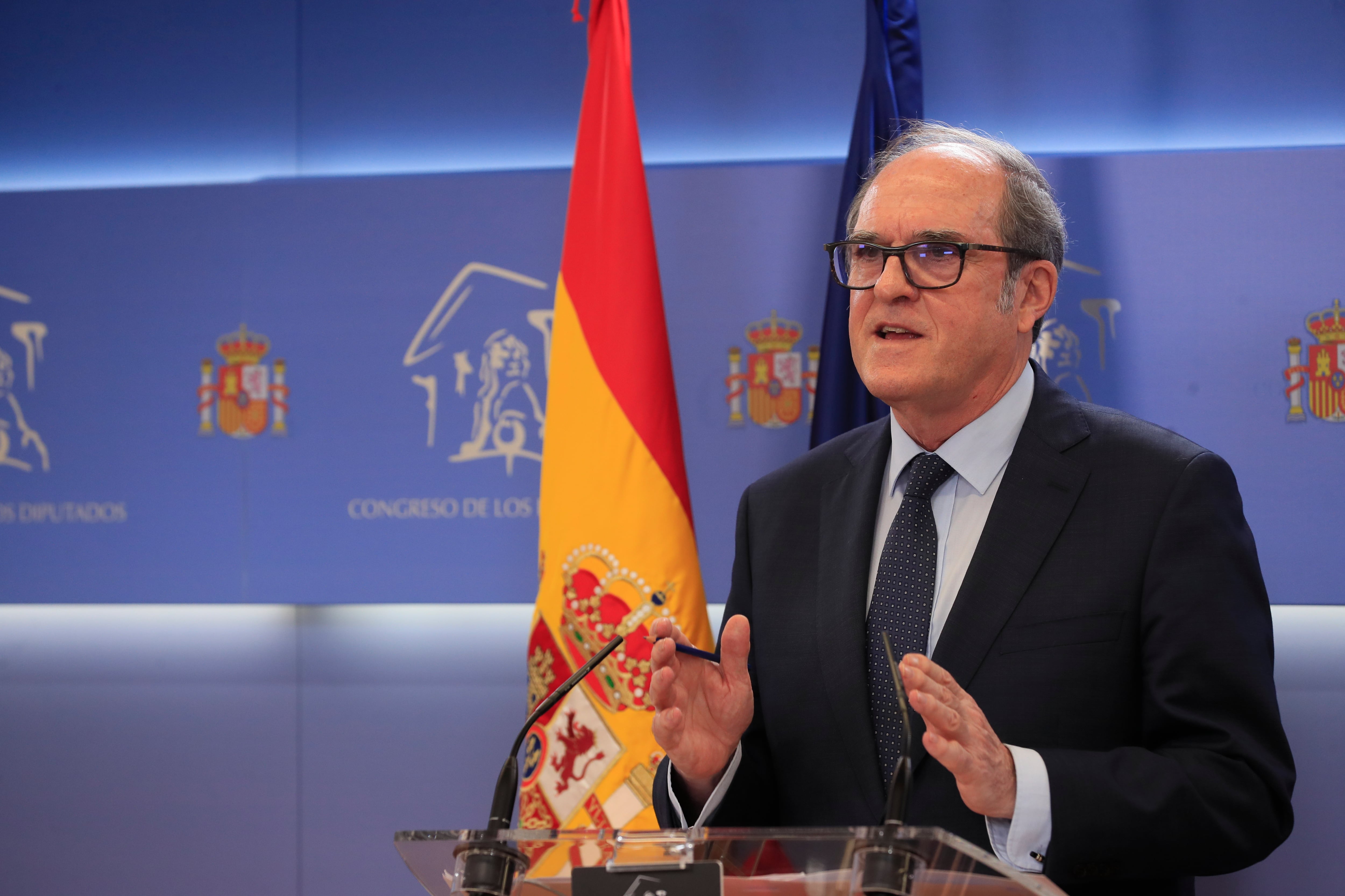 Ángel Gabilondo ofrece una rueda de prensa tras presentar en el Congreso el primer informe anual del Defensor del Pueblo desde que fue elegido para dirigir esa institución