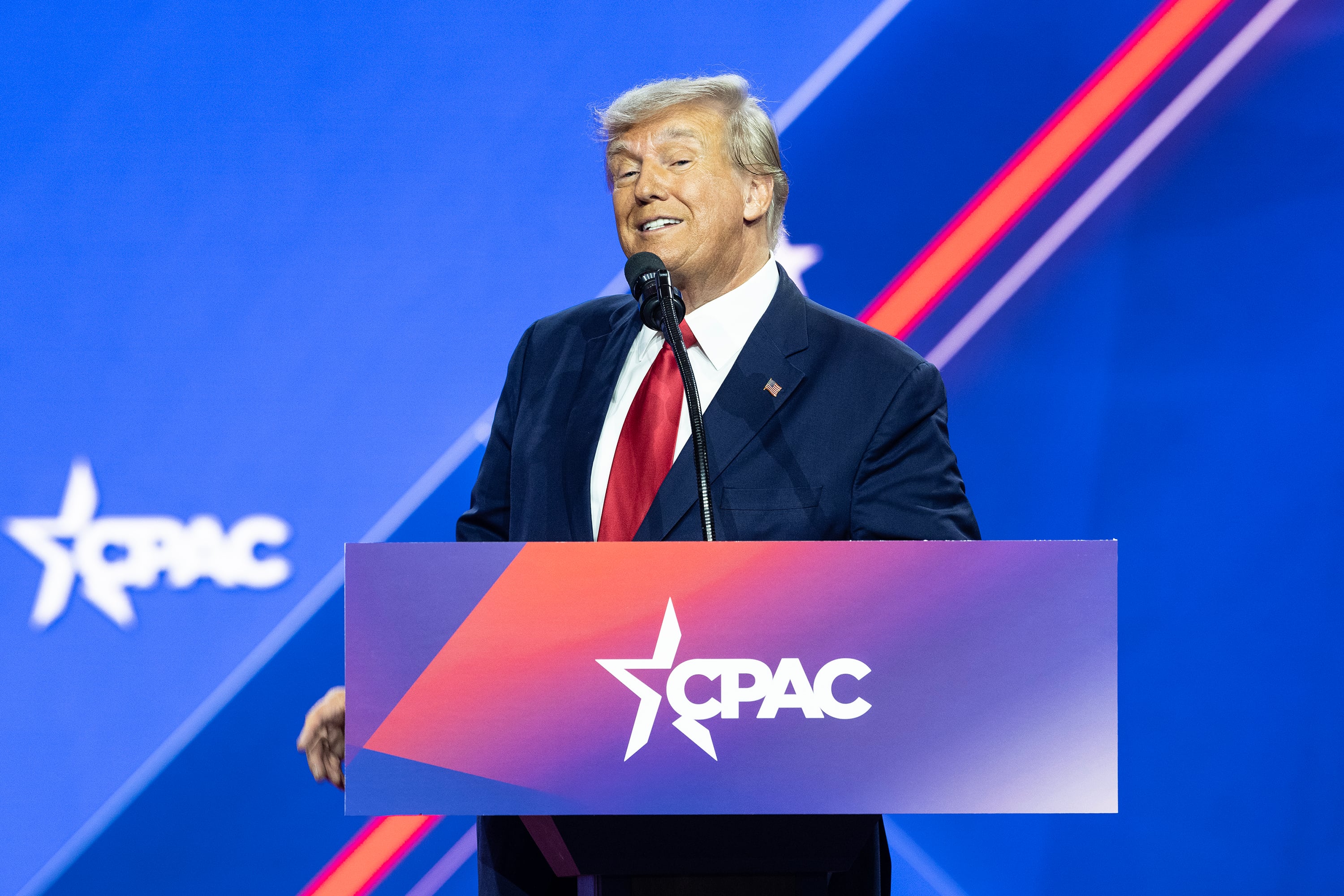 El magnate y expresidente de EEUU, Donald J. Trump, durante su intervención el sábado en la Conferencia de Acción Política Conservadora (CPAC), celebrada en Maryland