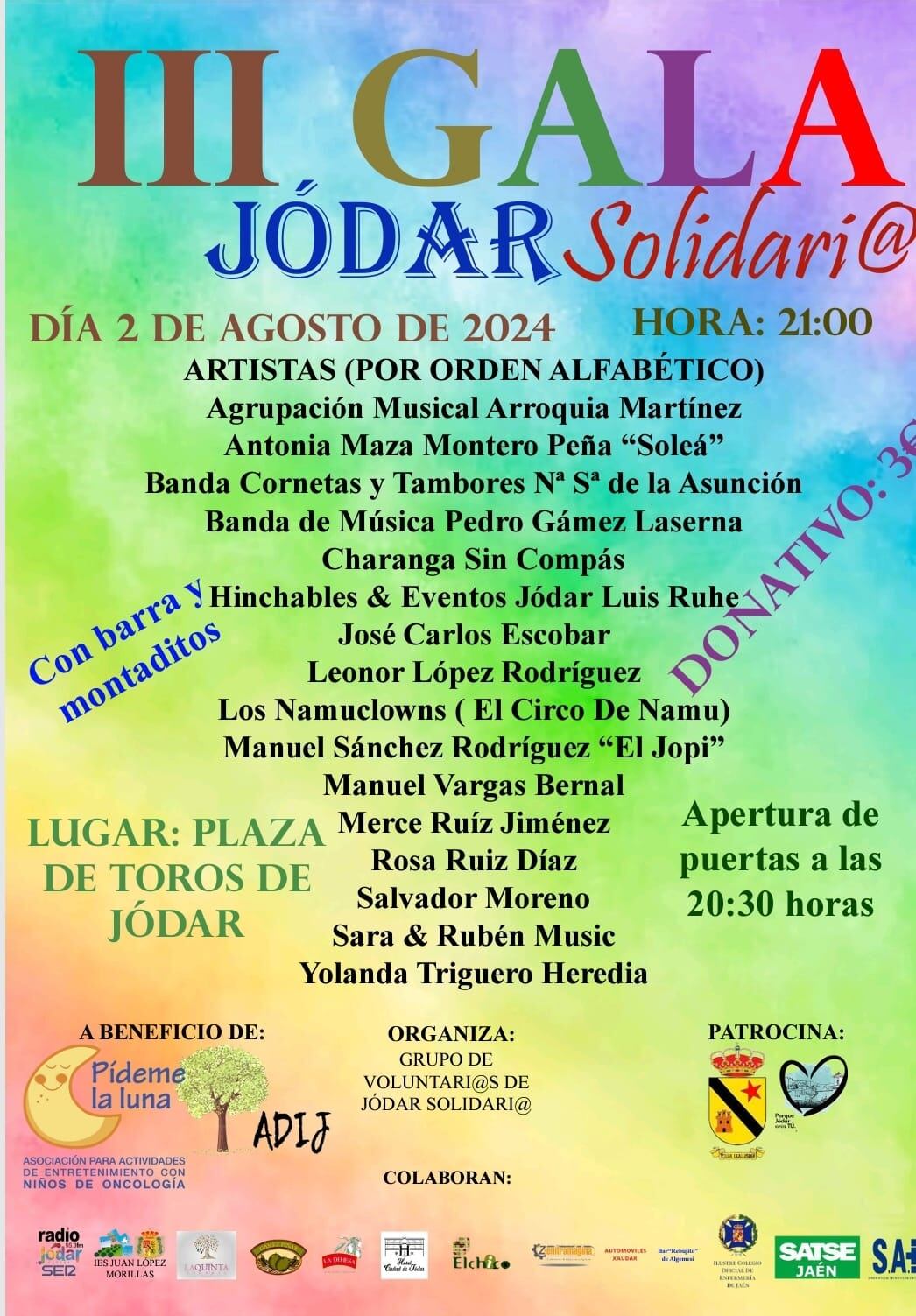 Cartel anunciador de la III Gala Jódar Solidaria