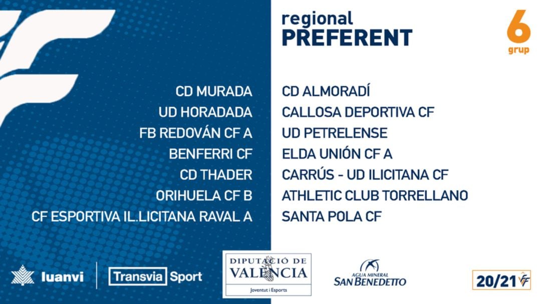 Composición del Grupo 6 de la Regional Preferente valenciana de fútbol