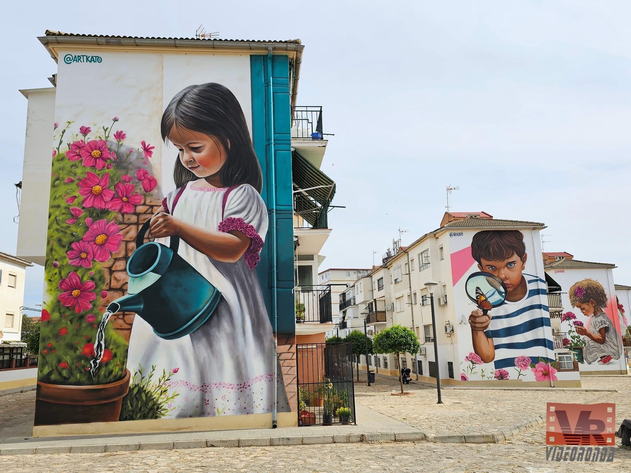 Imagen de uno de los murales de la barriada de Las Sindicales