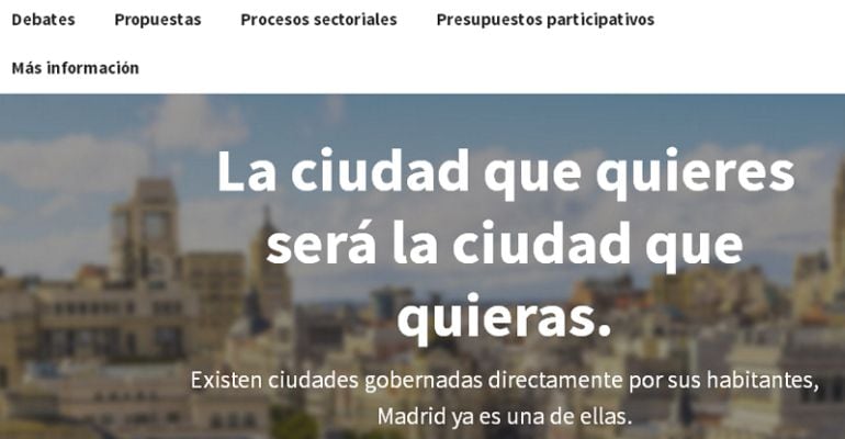 Plataforma digital de participación ciudadana 'Decide Madrid'